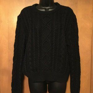 RALPH LAUREN DENIM & SUPPLY BLACK CABLE KNIT 100%
